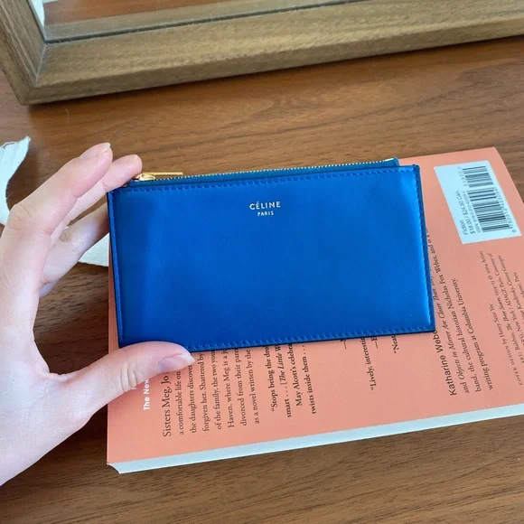 Celine Blue Leather Zip Wallet - Picture 5 of 12